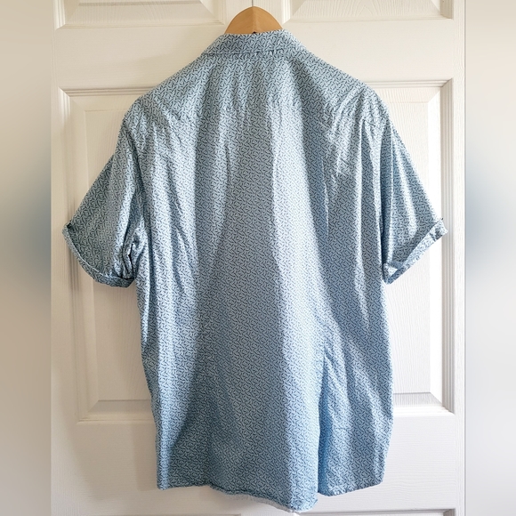 Ted Baker Blue Printed Button Down Shirt - Picture 3 of 12